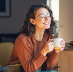 woman drinking coffee
